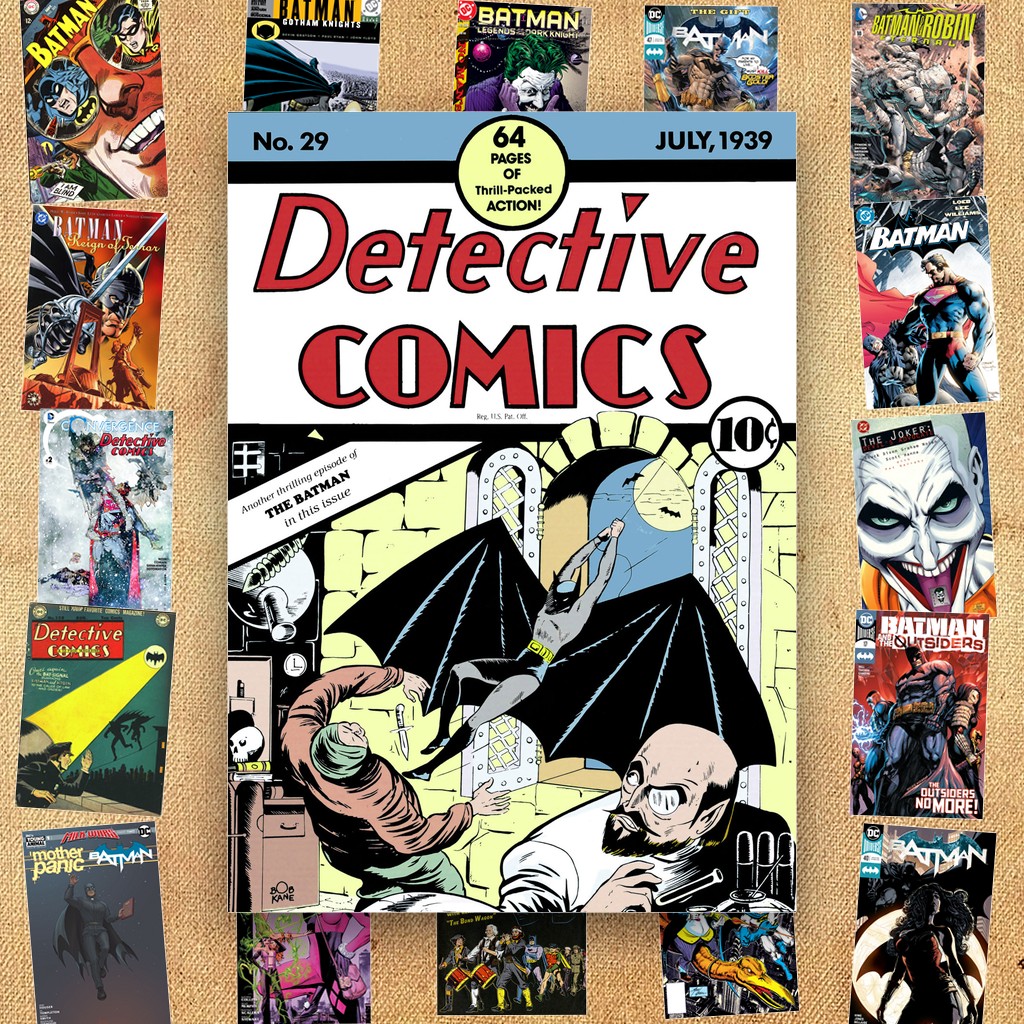 62 Sticker IN LASER 4x6cm Collection 1 DC Batman Comic Bìa Truyện Tranh Siêu Anh Hùng