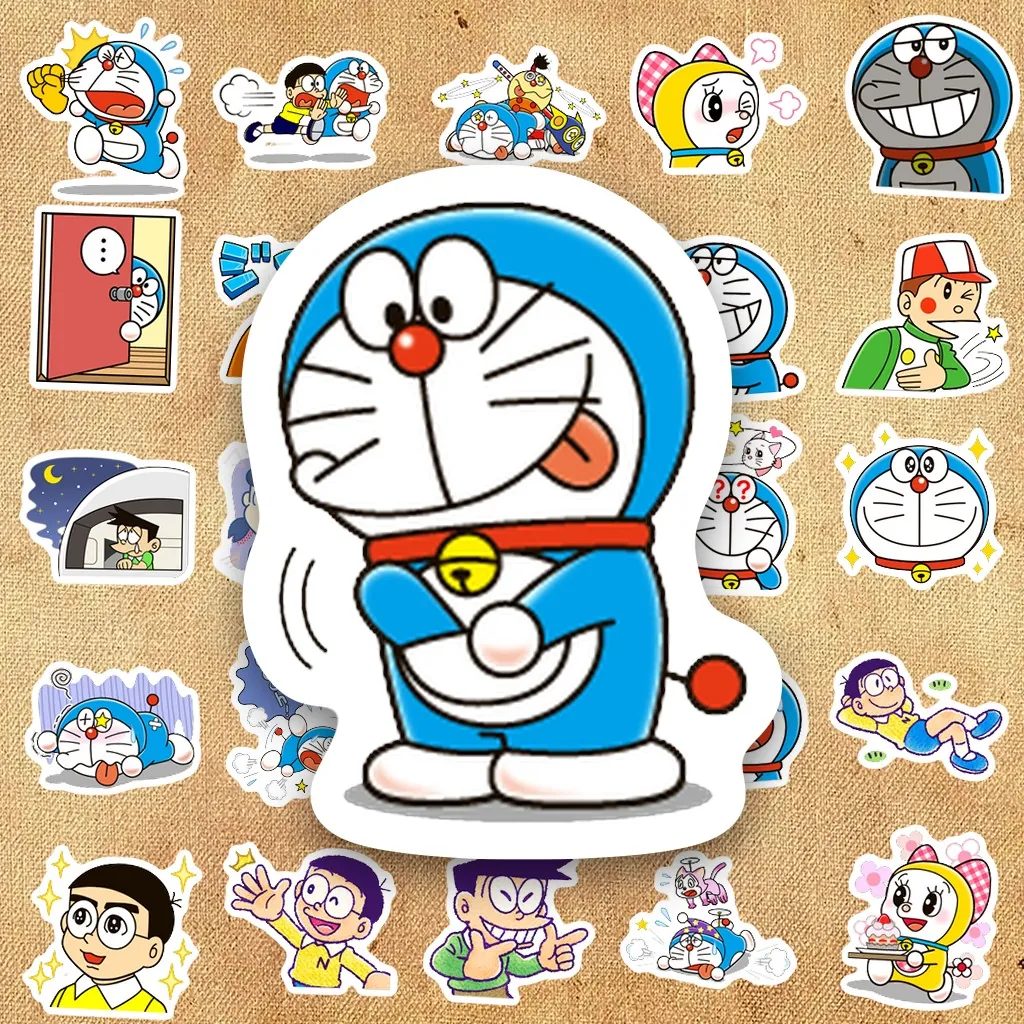 288 Sticker Doremon Mèo Máy Xanh Hoạt Hình Cute Dễ Thương Dán Laptop Sổ Tay Bình Nước Chống Nước