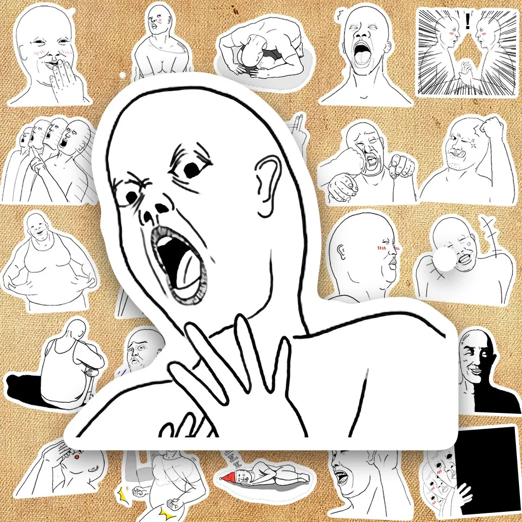 80 Sticker IN LASER Meme Chú Trọc Mr Collapse Biểu Cảm Bất Lực Bựa Thì Thôi Nhé Chống Nước