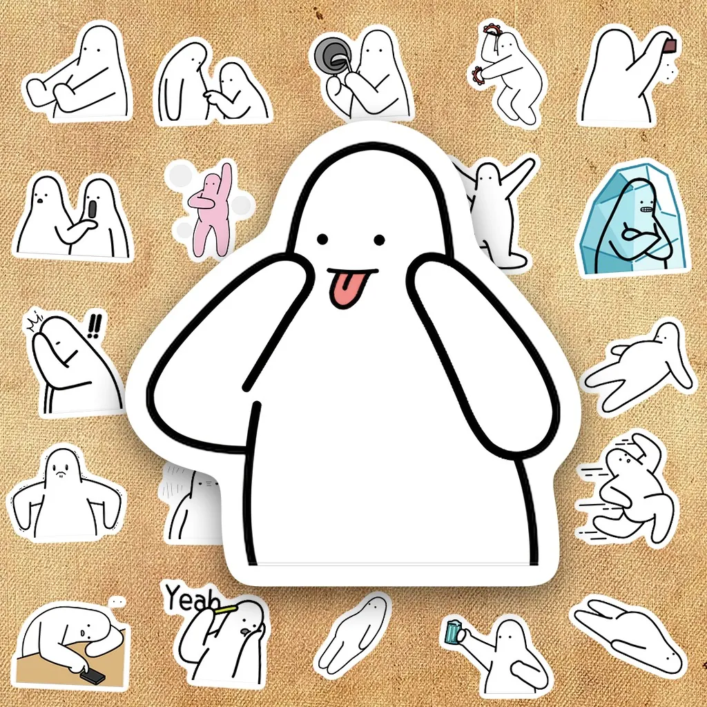 96 Sticker IN LASER Donothing Cục Bột Lảm Biếng Meme Hài Hước Cute Dán Laptop Sổ Tay Bình Nước