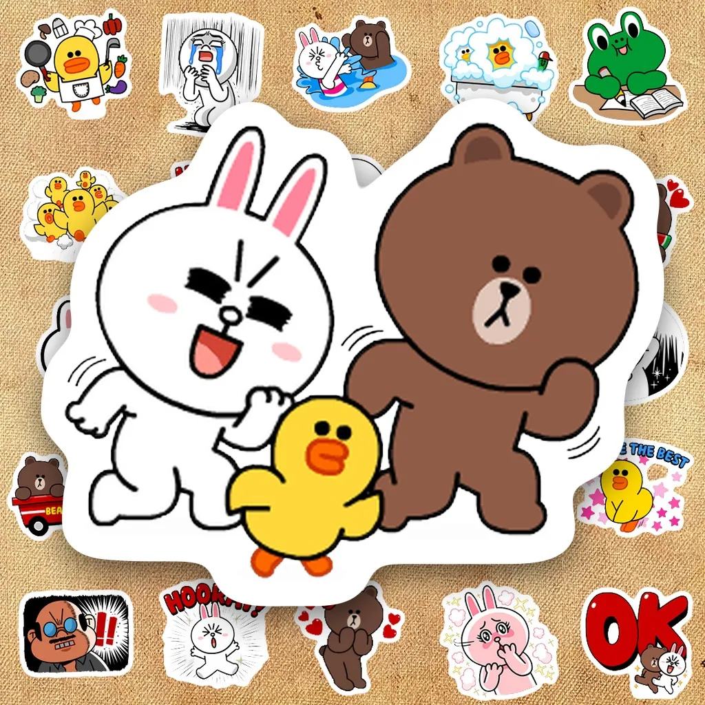 253 Sticker IN LASER Gấu Thỏ Gà Ếch Hoạt Hình Cute Dễ Thương Biểu Cảm Dán Laptop Sổ Tay Bình Nước