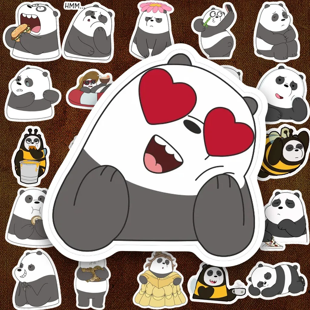 90 Sticker IN LASER Gấu Trúc Panda Hoạt Hình Cute Dễ Thương Nhiều Biểu Cảm Dán Laptop Sổ Tay