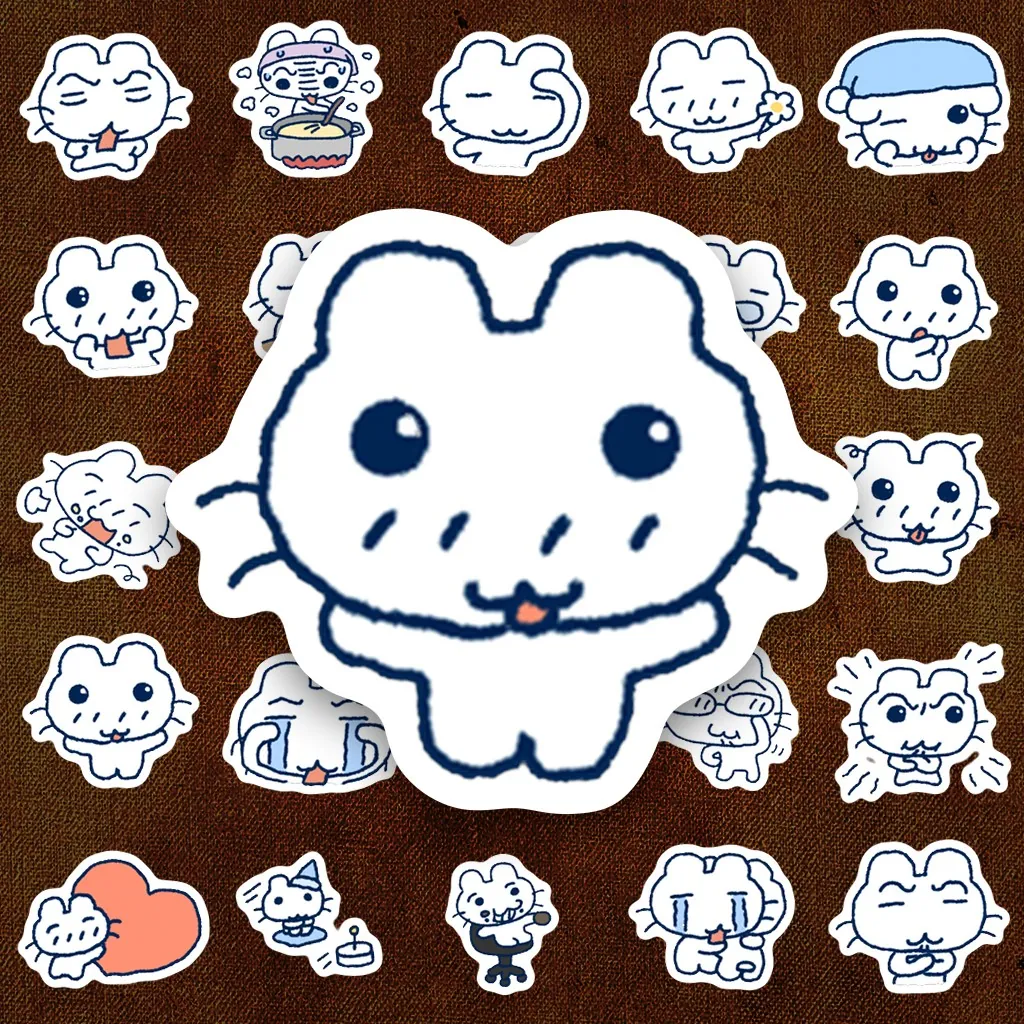 72 Sticker IN LASER Meme BGBB's Mèo Trắng Doodle Hài Hước Biểu Cảm Cute Dán Laptop Sổ Tay Bình Nước