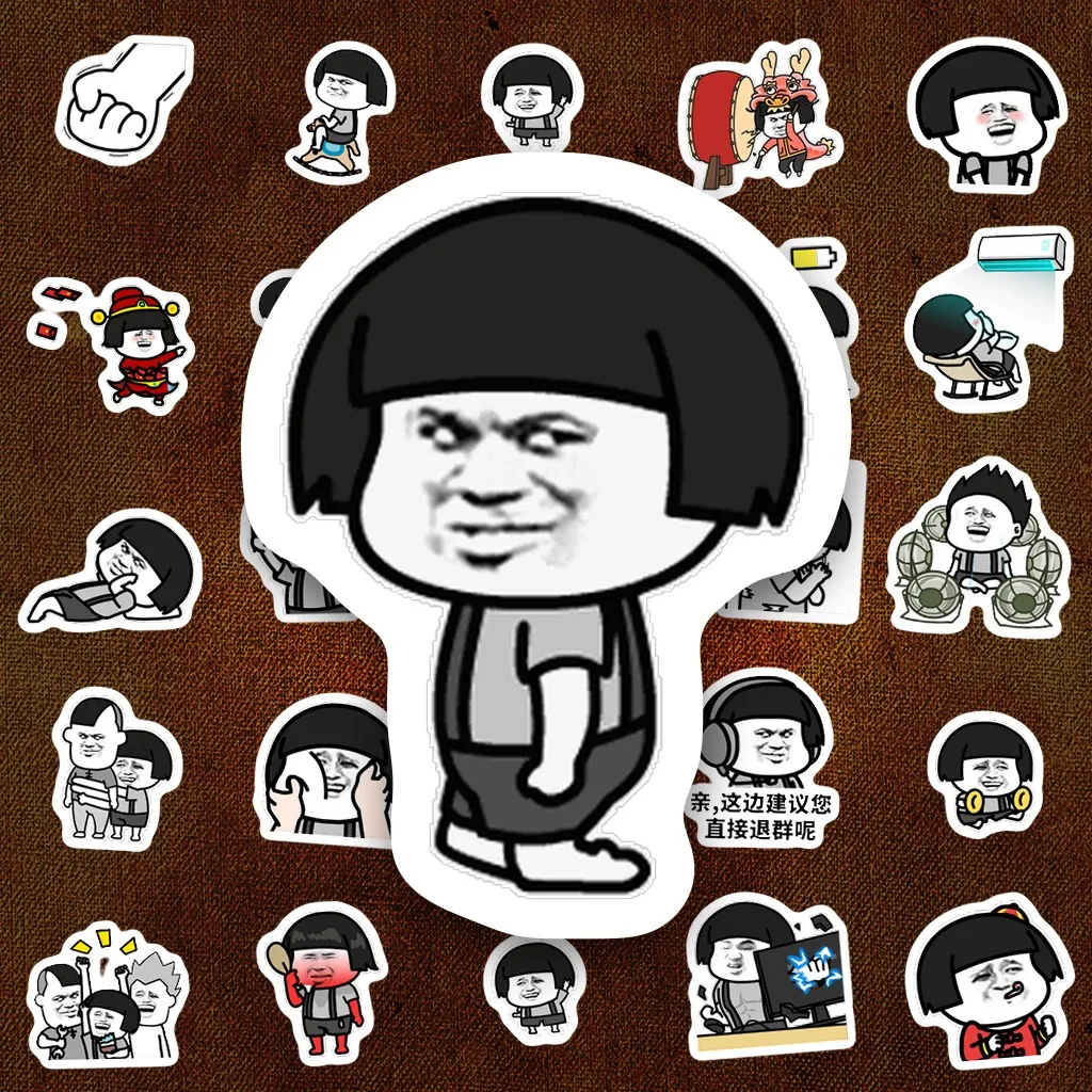 492 Sticker IN LASER Meme Mogutou Đầu Nấm Hài Hước Biểu Cảm Bựa Cute Dán Laptop Sổ Tay Bình Nước