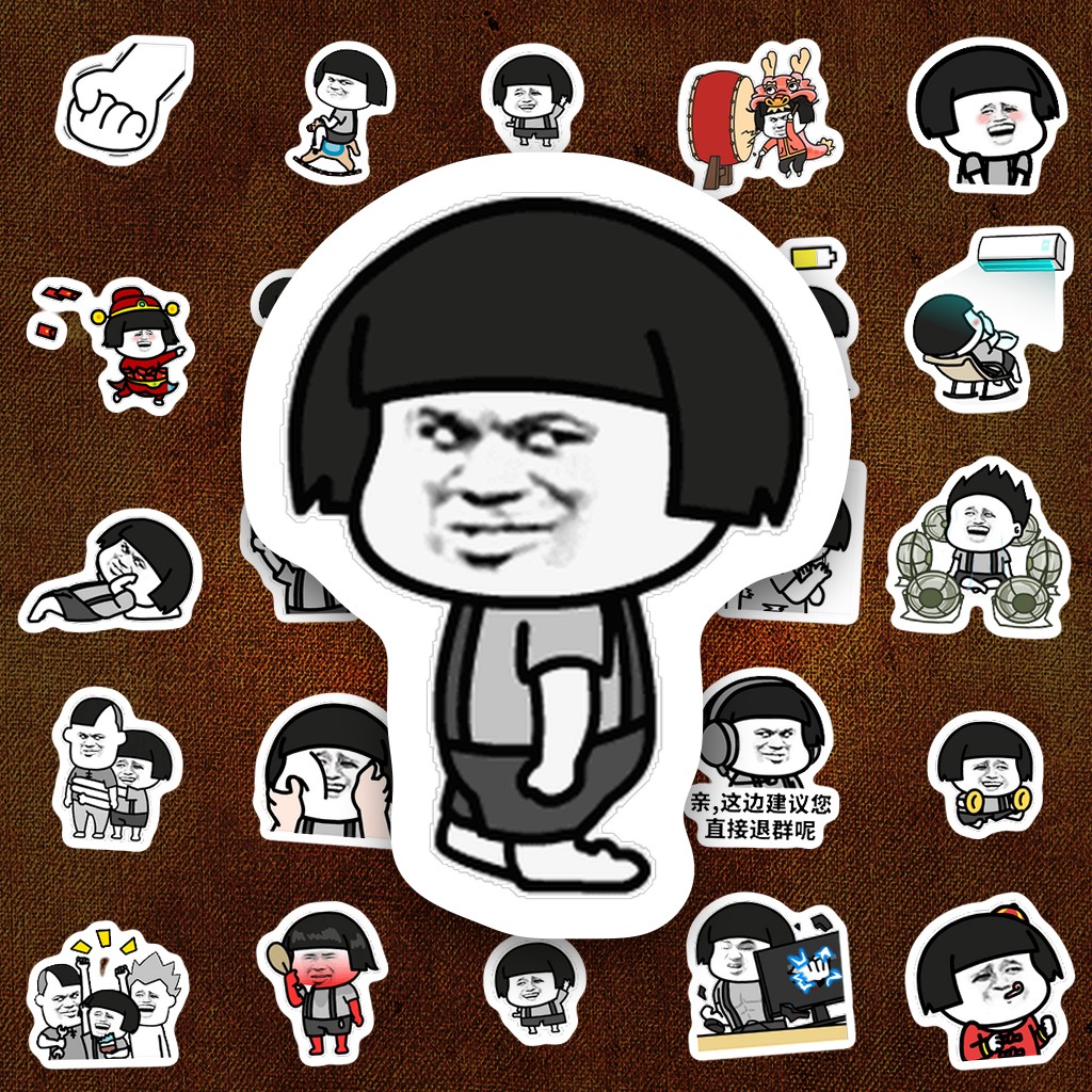492 Sticker IN LASER Meme Mogutou Đầu Nấm Hài Hước Biểu Cảm Bựa Cute Dán Laptop Sổ Tay Bình Nước