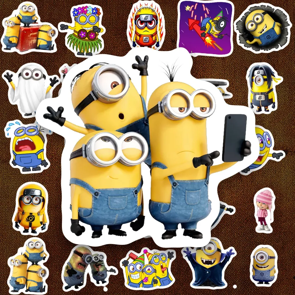 183 Sticker IN LASER Bạn Nhỏ Quái Vật Màu Vàng Hoạt Hình Cute Dễ Thương Hài Hước Dán Laptop Sổ Tay