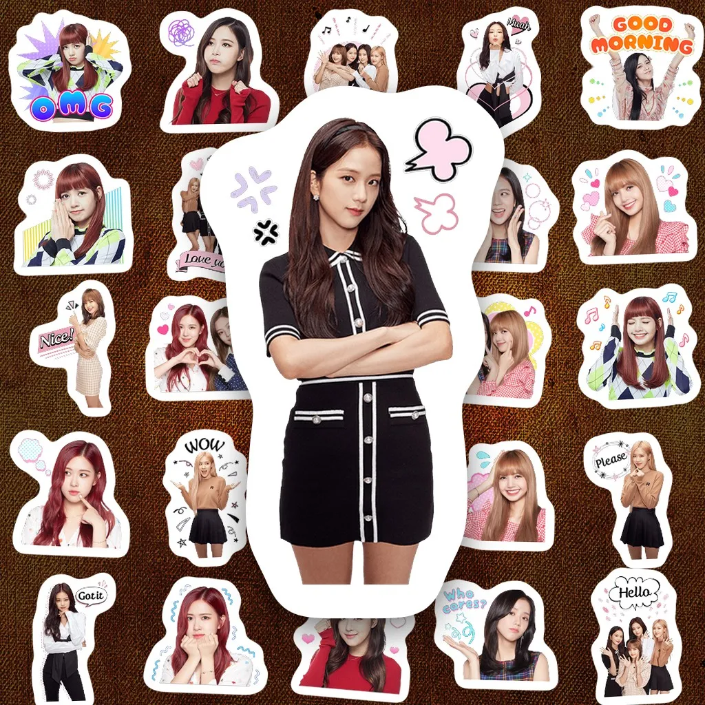 104 Sticker IN LASER Kpop Idol BlackPink Cute Dễ Thương Dán Laptop Sổ Tay Bình Nước Chống Nước