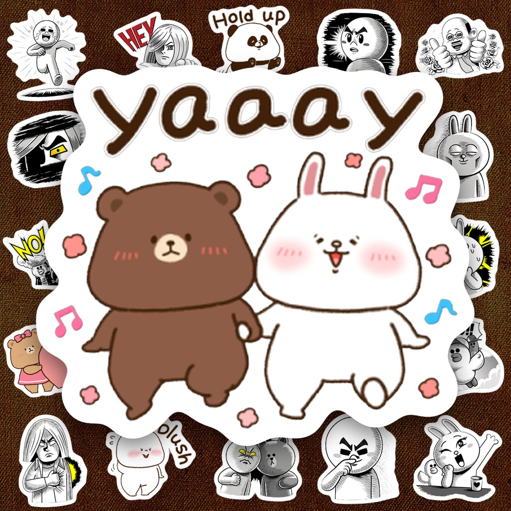 80 Sticker IN LASER Gấu Thỏ Gà Ếch Mũm Mĩm Chibi Béo Cute Dễ Thương Dán Laptop Sổ Tay Bình Nước