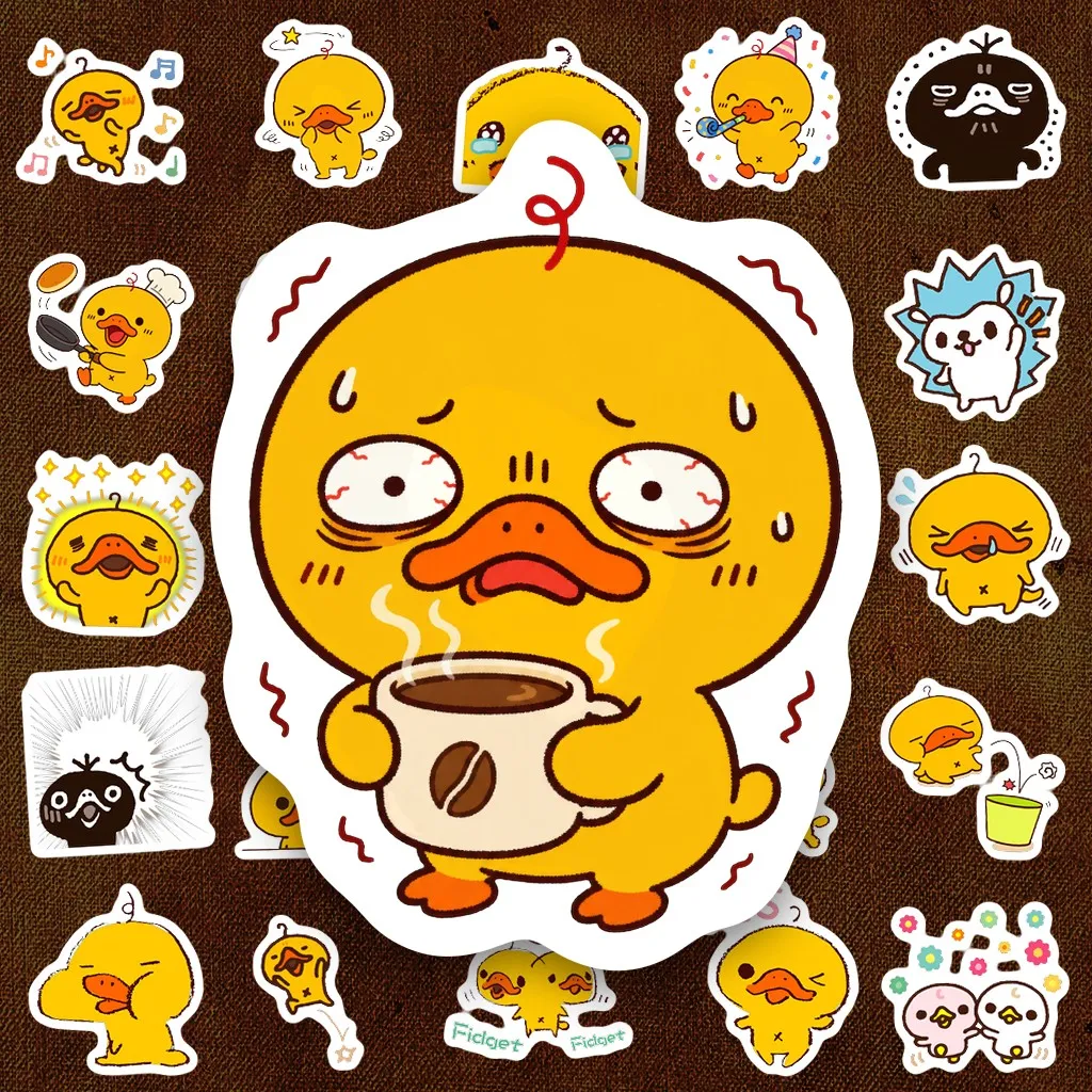 169 Sticker IN LASER Meme Vịt Con Vịt Vàng Đen Hài Hước Biểu Cảm Đa Dạng Cute Chống Nước Dán Laptop