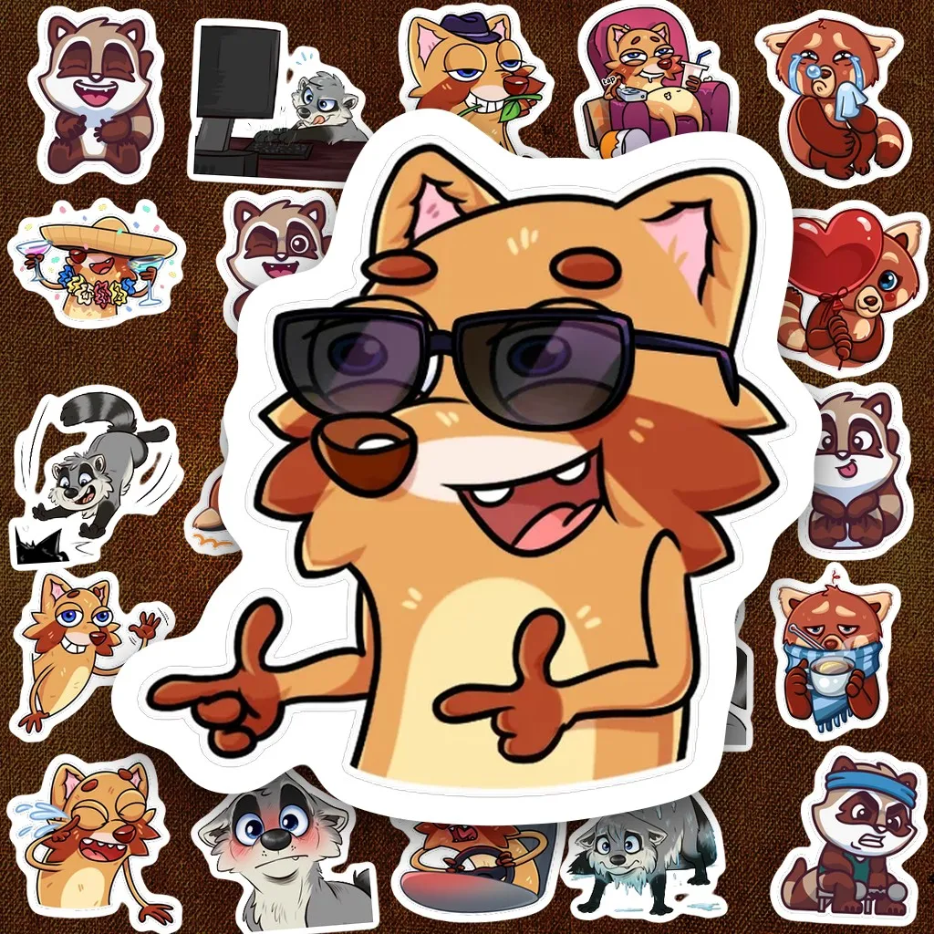 140 Sticker IN LASER Mấy Con Chồn Lộn Xộn Hoạt Hình Cute Dễ Thương Chốn Nước Dán Laptop Sổ Tay