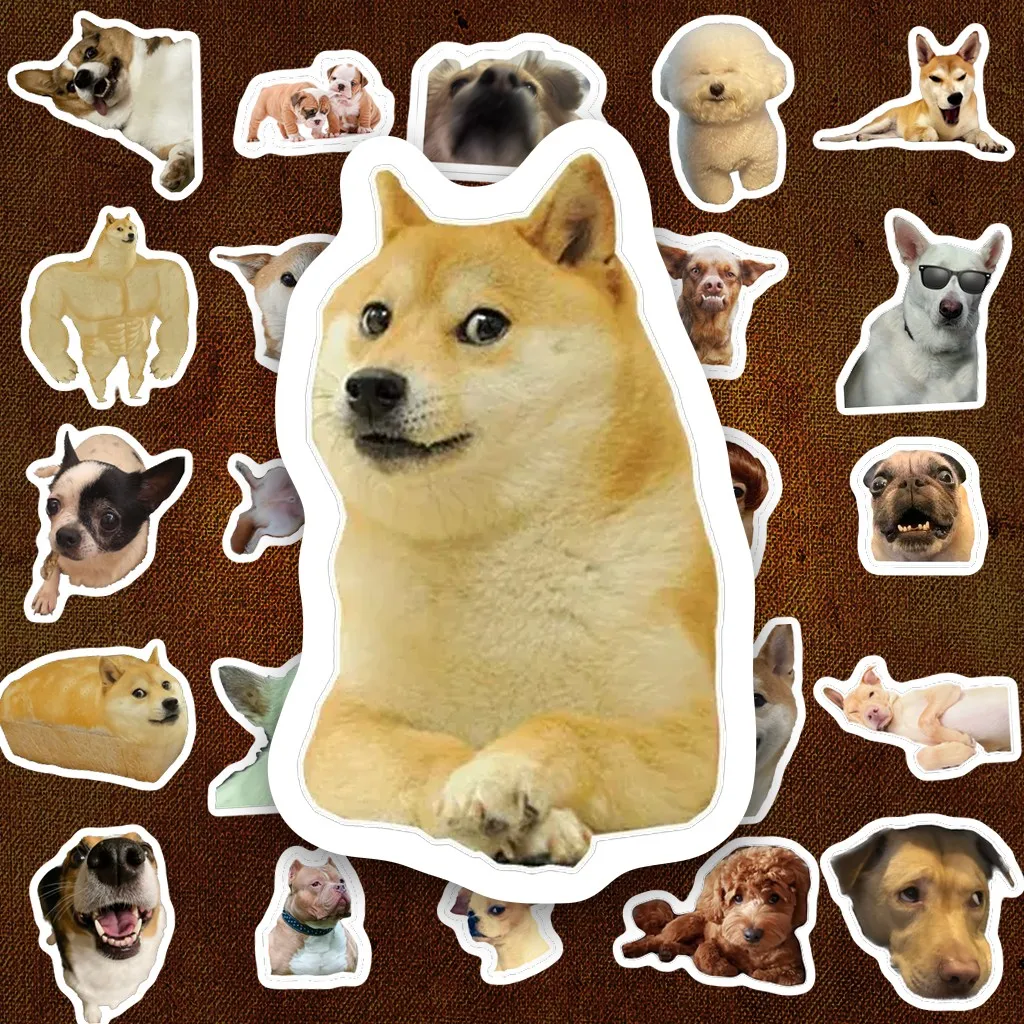 109 Sticker IN LASER Meme Chó Thiệt Shiba Pug Bulldog Chihuahua Hài Hước Biểu Cảm Cute Dán Laptop