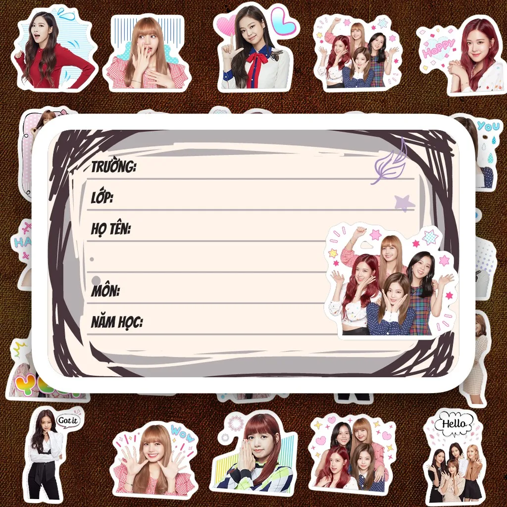 112 Nhãn Vở IN LASER KPOP Idol Blackpink Chibi Cute Dễ Thương Dán Vở Tập Sổ Tay Học Sinh
