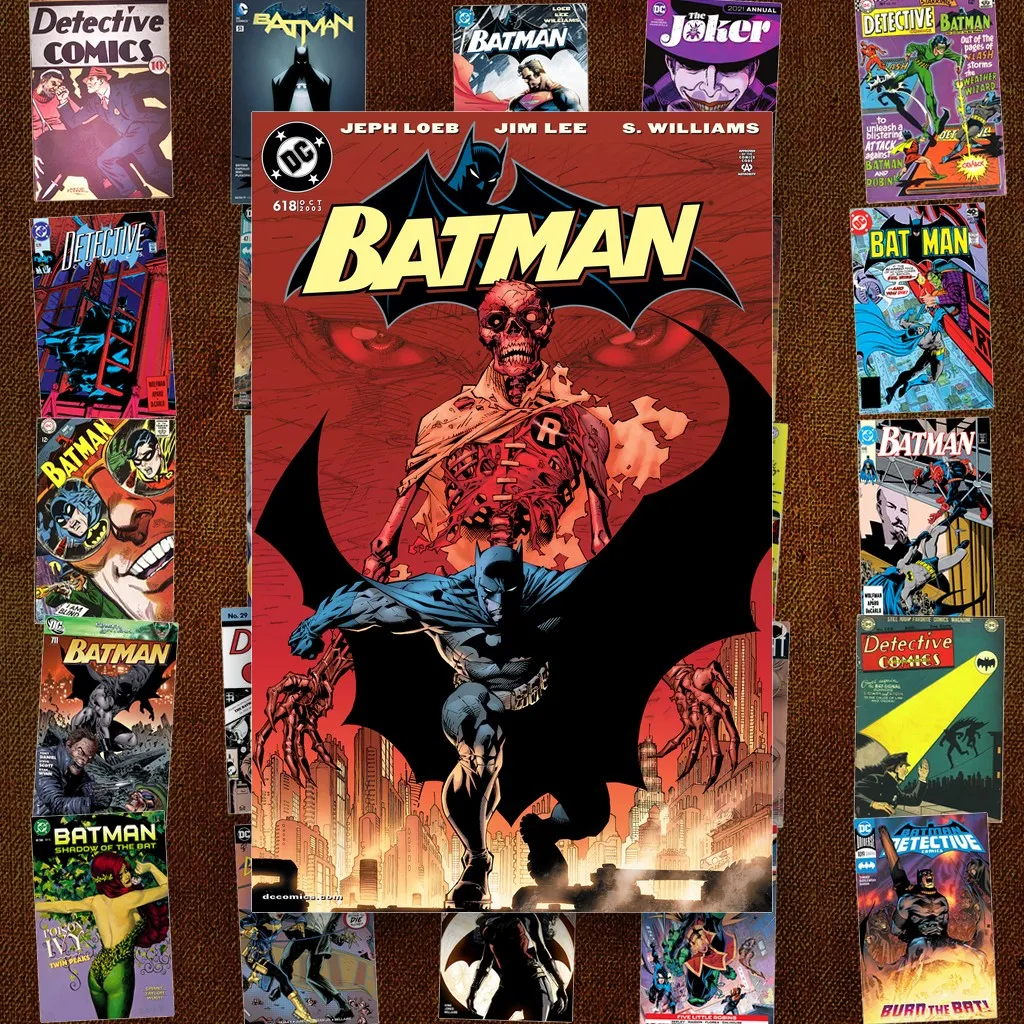 62 Sticker IN LASER 4x6cm Collection 1 DC Batman Comic Bìa Truyện Tranh Siêu Anh Hùng