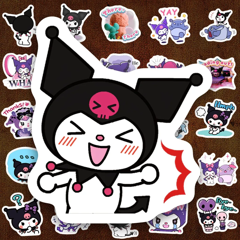 522 Sticker IN LASER Meme Kuromi Sanrio Cute Dán Laptop Sổ Tay Bình Nước Chống Nước